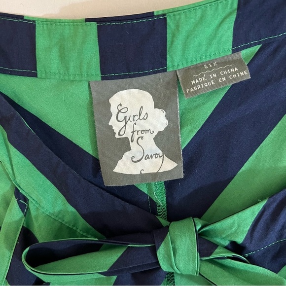 Girls From Savoy Anthropologie | Retro Fit & Flare Emerald Ripple Midi Dress | 6 - Picture 12 of 13